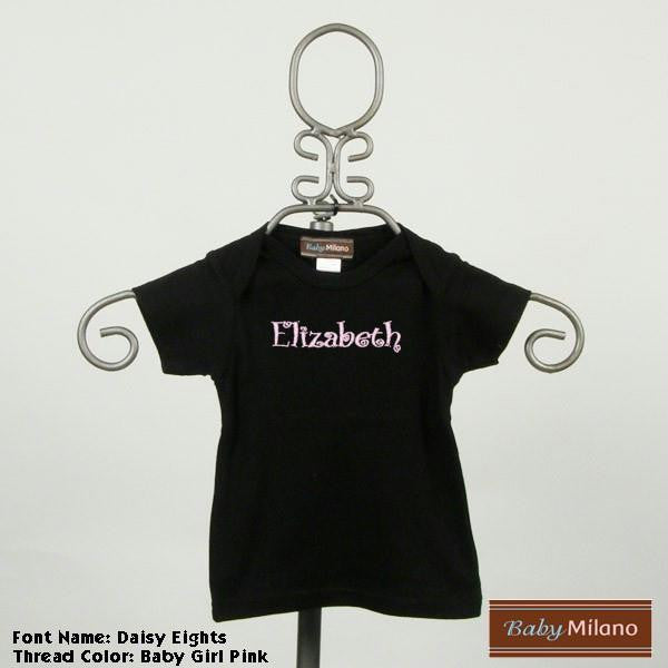 Personalized Black Baby Shirt with Name by Baby Milano