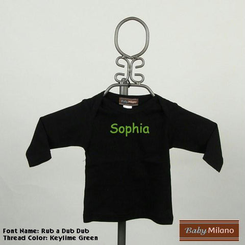 Personalized Black Long Sleeve Baby Shirt with Name by Baby Milano