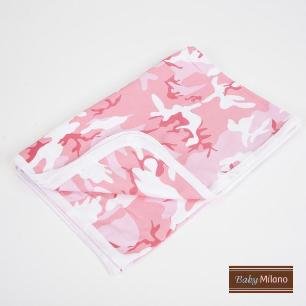 Baby Receiving Blanket by Baby Milano- Pink Camo