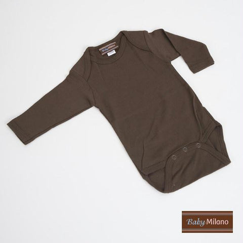 Brown Baby Bodysuit by Baby Milano - Long Sleeve