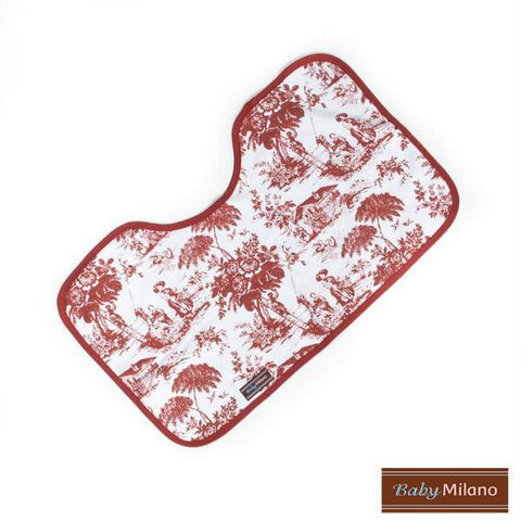 Baby Burp Cloth - Burgundy Toile