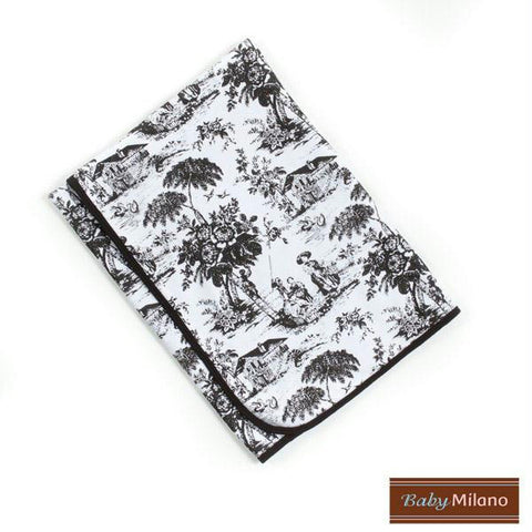 Black Toile Baby Blanket