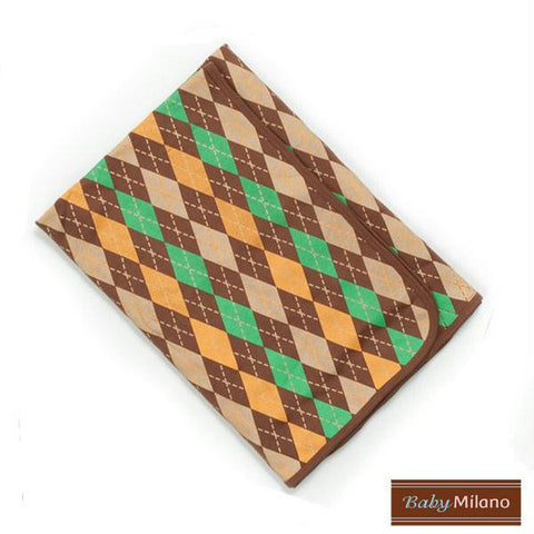 Argyle Baby Blanket - Brown