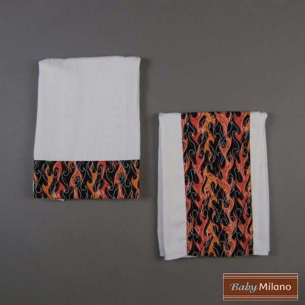 Burp Cloth Set - Black Flame Design by Baby Milano