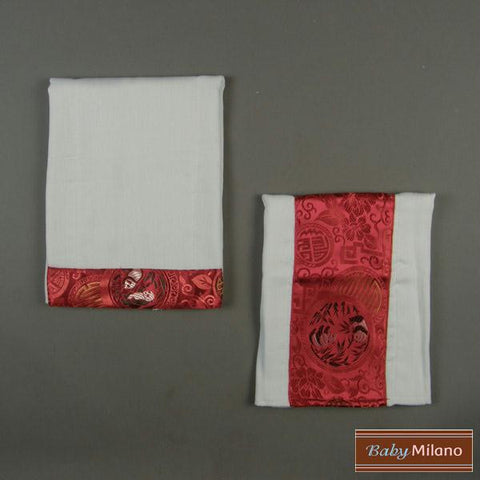 Burp Cloth Set - Red Oriental Design by Baby Milano