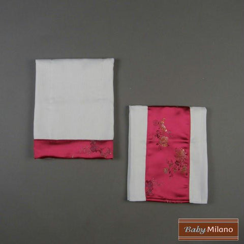 Burp Cloth Set - Pink Oriental Design by Baby Milano