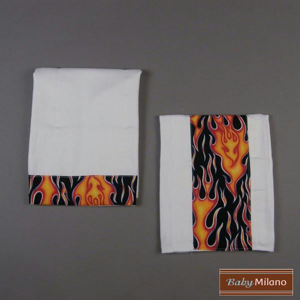 Burp Cloth Set - Blue Flame Design by Baby Milano