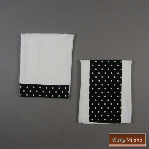 Burp Cloth Set - Black with White Dots Design by Baby Milano