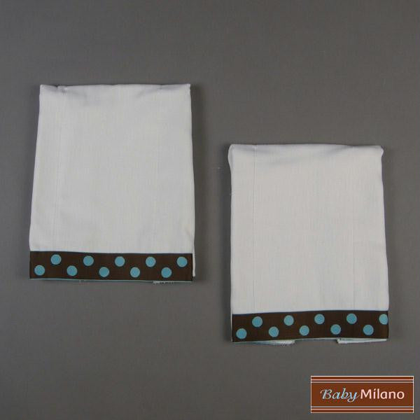 Burp Cloth Set - Brown with Blue Dots by Baby Milano