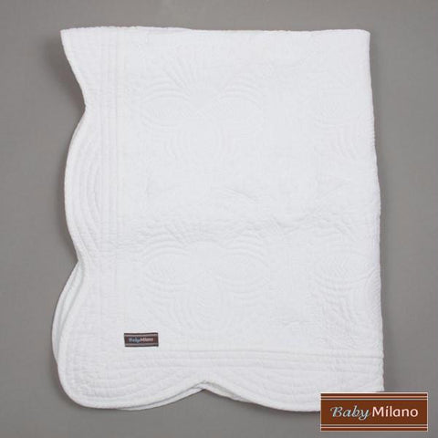 White Baby Quilt by Baby Milano