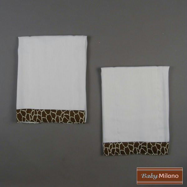 Baby Burp Cloths 2- Pack Giraffe Print