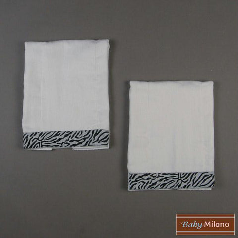 Baby Burp Cloths 2- Pack Zebra Print