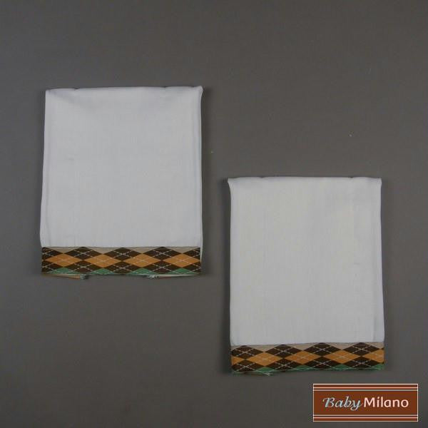 Baby Burp Cloths 2- Pack Brown Argyle