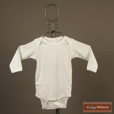 White Baby Bodysuit - Long Sleeve by Baby Milano