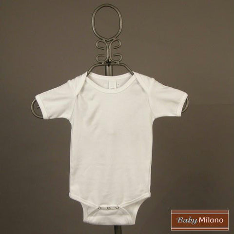 White Baby Bodysuit - Short Sleeve by Baby Milano