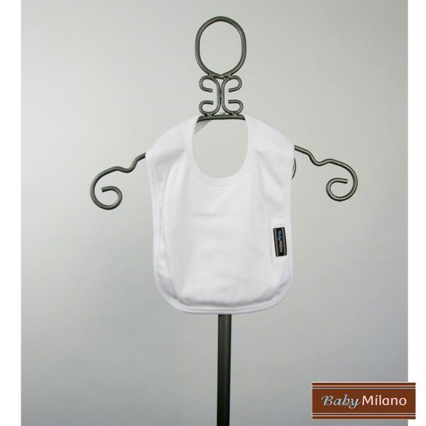 White Baby Bib by Baby Milano