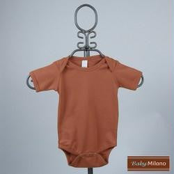 Burnt Orange Baby Bodysuit - Short Sleeve by Baby Milano