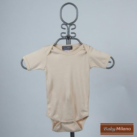 Tan Baby Bodysuit - Short Sleeve by Baby Milano