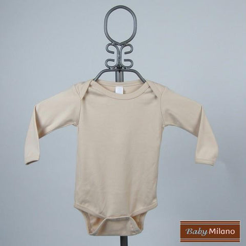 Tan Baby Bodysuit - Long Sleeve by Baby Milano