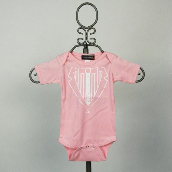 Pink Jacket Tuxedo Bodysuit- Short Sleeve