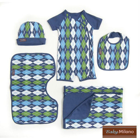 Argyle Gift Set- Blue 5 pc