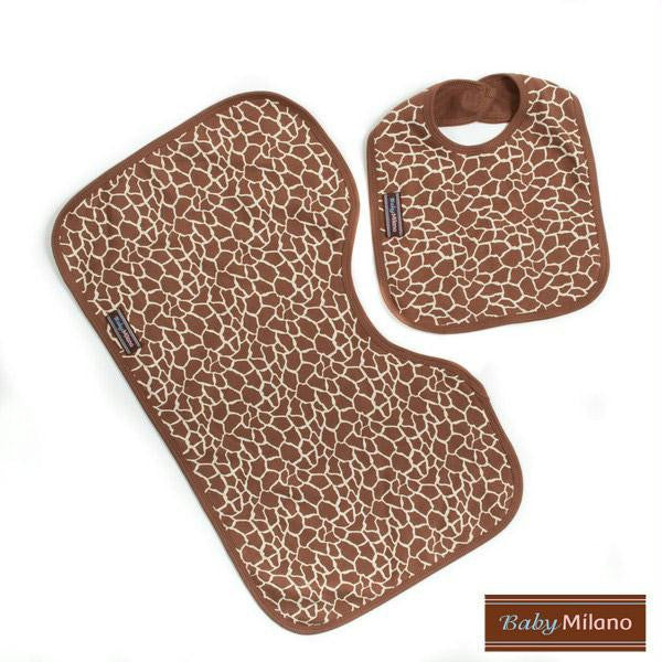 Giraffe Print Gift - Bib & Burp Cloth