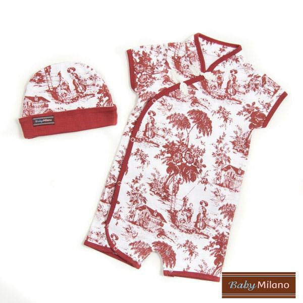 Burgundy Toile- 2pc Baby Gift Set