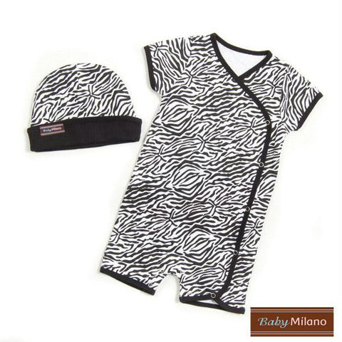 Zebra Print- Hat & Body Suit Baby Gift Set