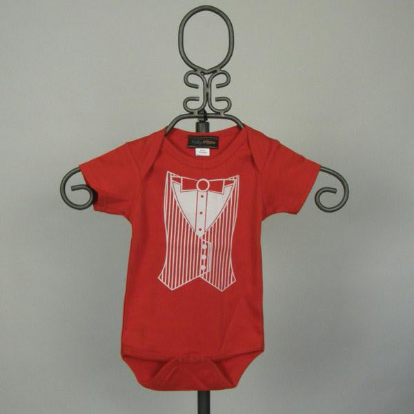 Red Jacket Tuxedo Bodysuit - Short Sleeve