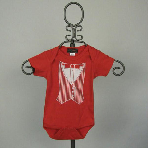 Red Jacket Tuxedo Bodysuit - Short Sleeve